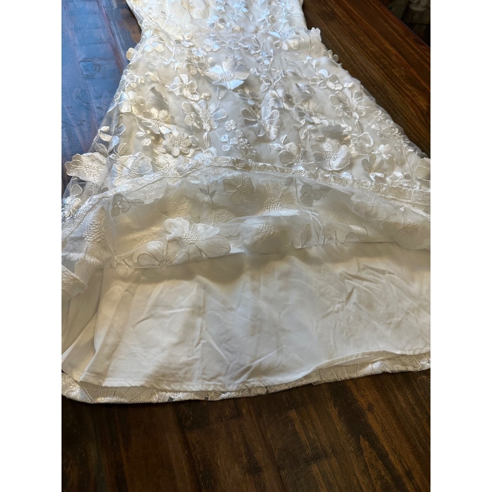 Lulus White Floral 3D Embroidered Organza Midi Dress Fairycore Woman's Large NWT - Picture 11 of 17